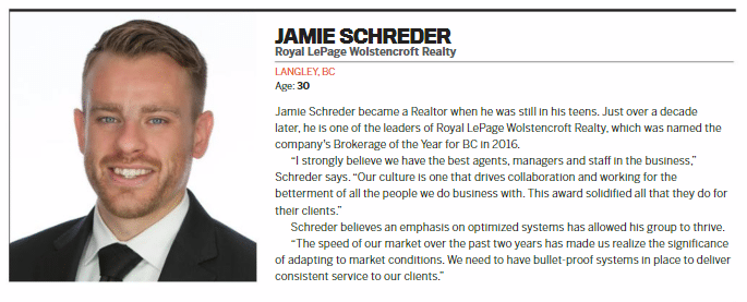 Royal-LePage-Wolstencroft-Langley-BC-Jamie Schreder Makes REP Young Guns 2017