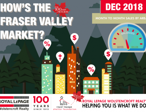 Fraser Valley Monthly Real Estate Statistics For December 2018